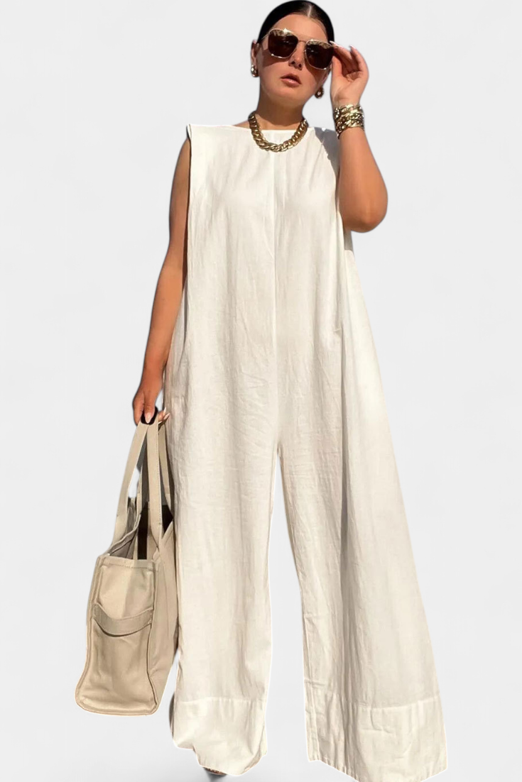 Airla Mono Oversize sin Mangas de Pierna Ancha