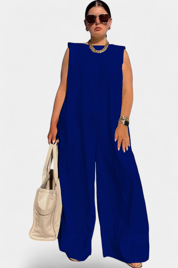 Airla Mono Oversize sin Mangas de Pierna Ancha